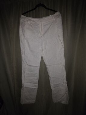 Cato Women's White Lined Linen Trousers